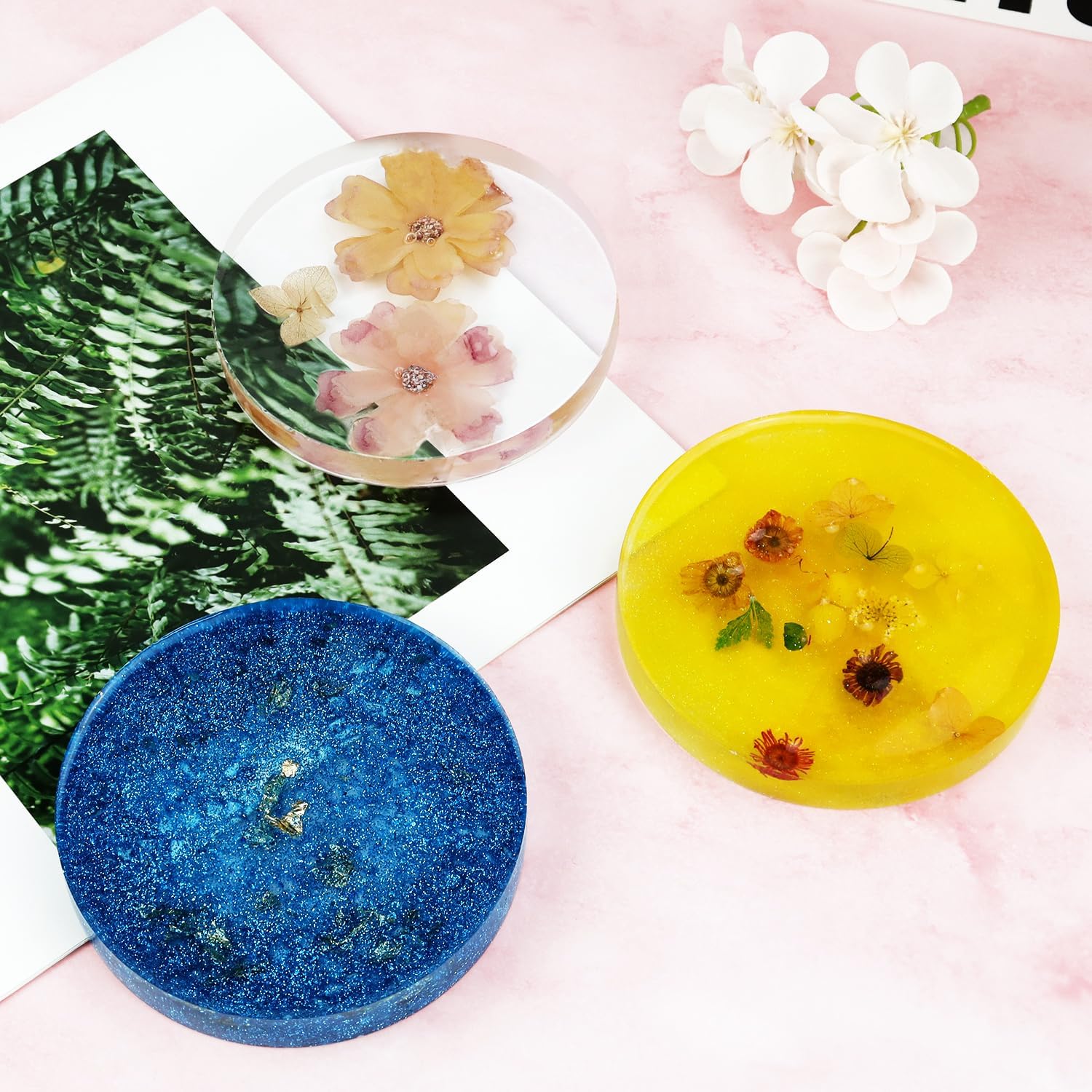 6-Cavity Deep Round Coaster 4 Inch Round Silicone Resin Molds for Epoxy Resin, Cups Mats, DIY Craft