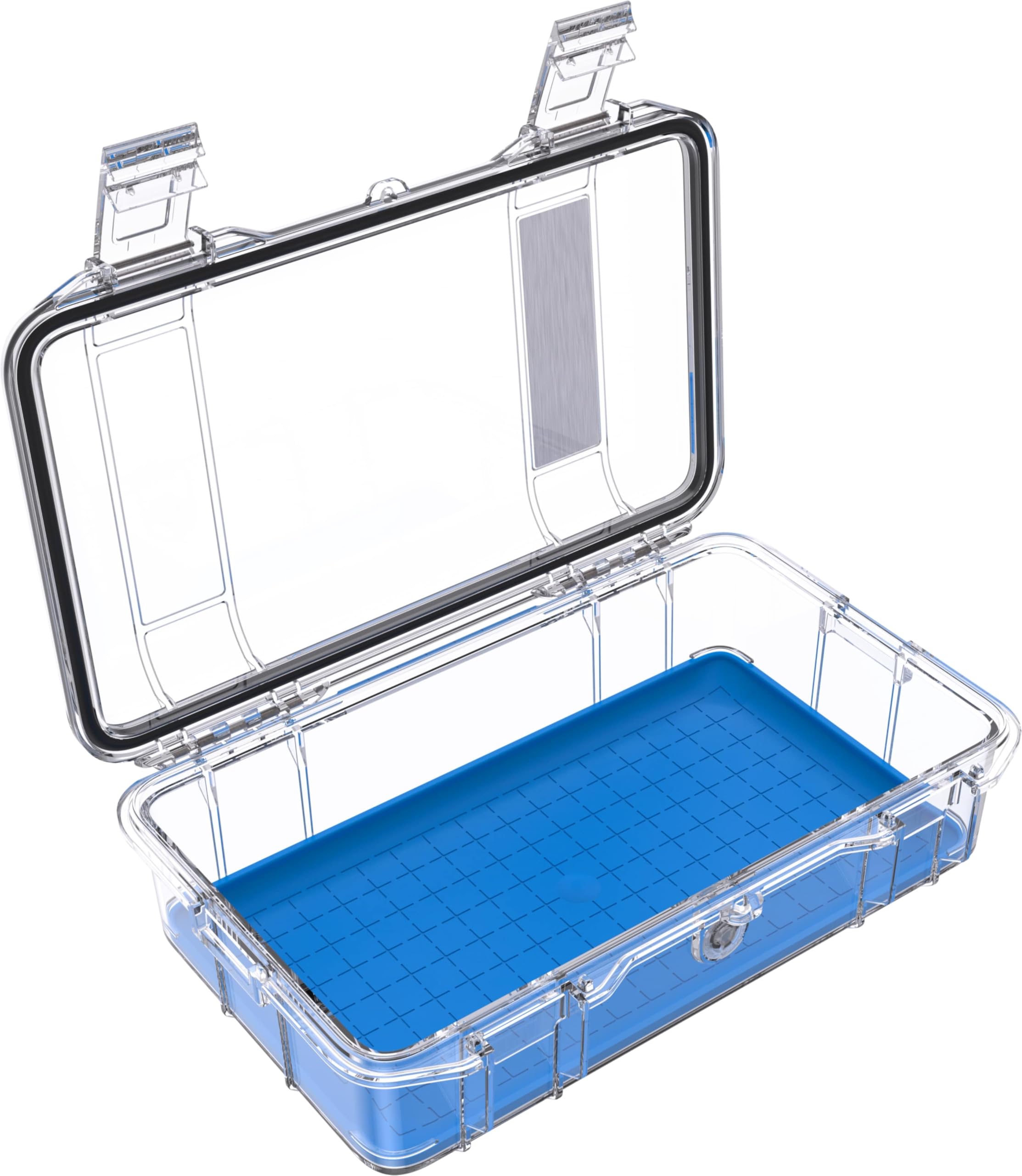 PELI M60 Micro Case – Protezione compatta per attrezzature di valore e utensili compatti; Resistente all’acqua, alla polvere e agli urti; Volume 2 litri; Colore: BLU/TRASPARENTE