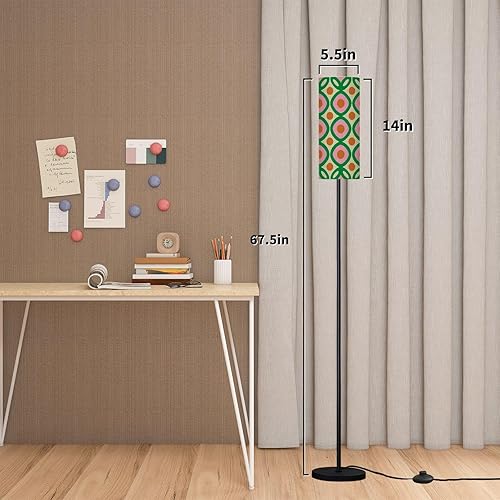 Miniatura 2 de Mid Century Modern Floor Lamps for Living Room Retro Vintage 60s 70s Aesthetic Style Standing Lamps with Linen Lampshade Tall Lamp Metal Pole Lamp