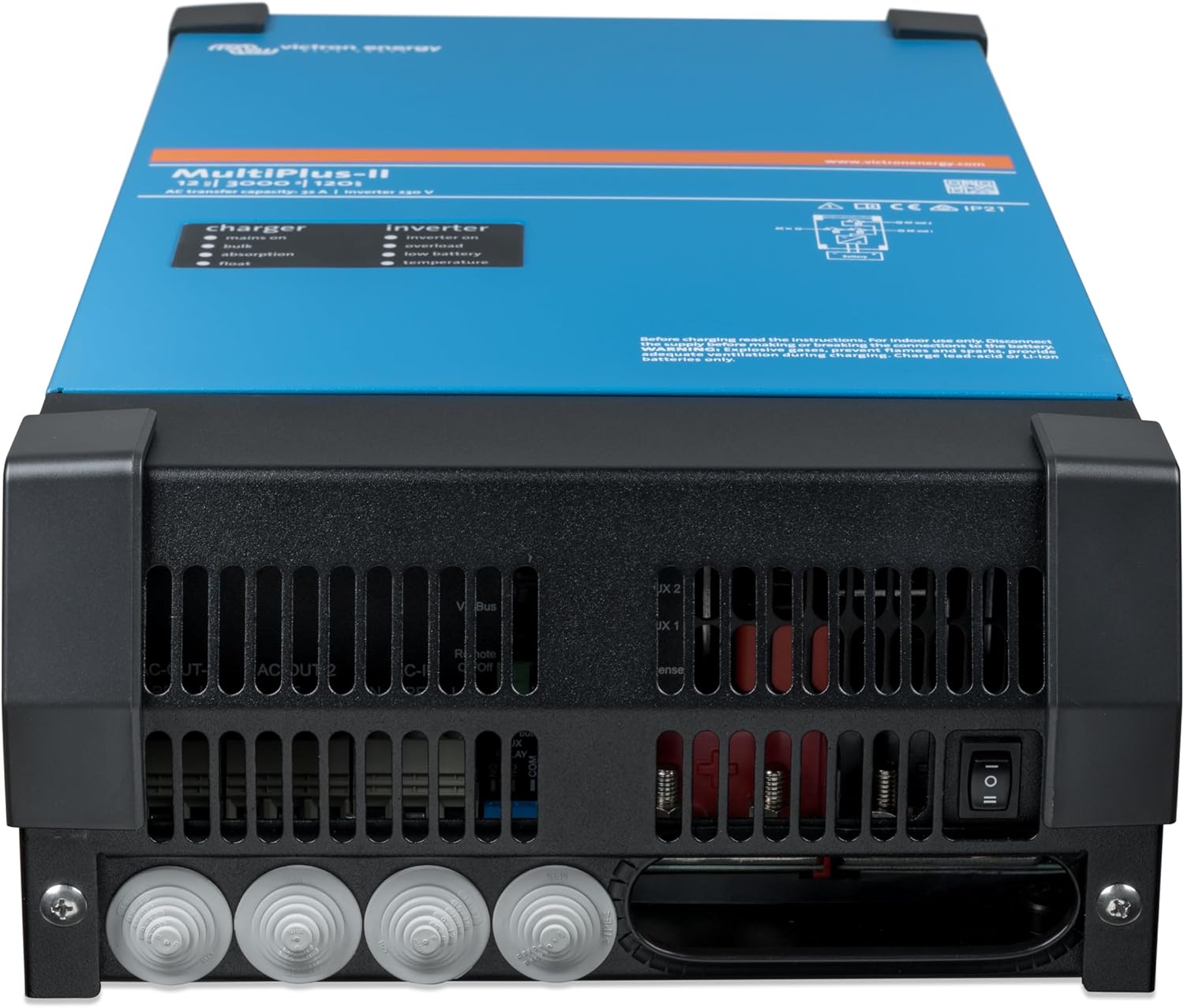 Victron Energy MultiPlus-II Pure Sine Wave Inverter Charger for 120 amp Battery, 120V, 3000VA 12-Volt
