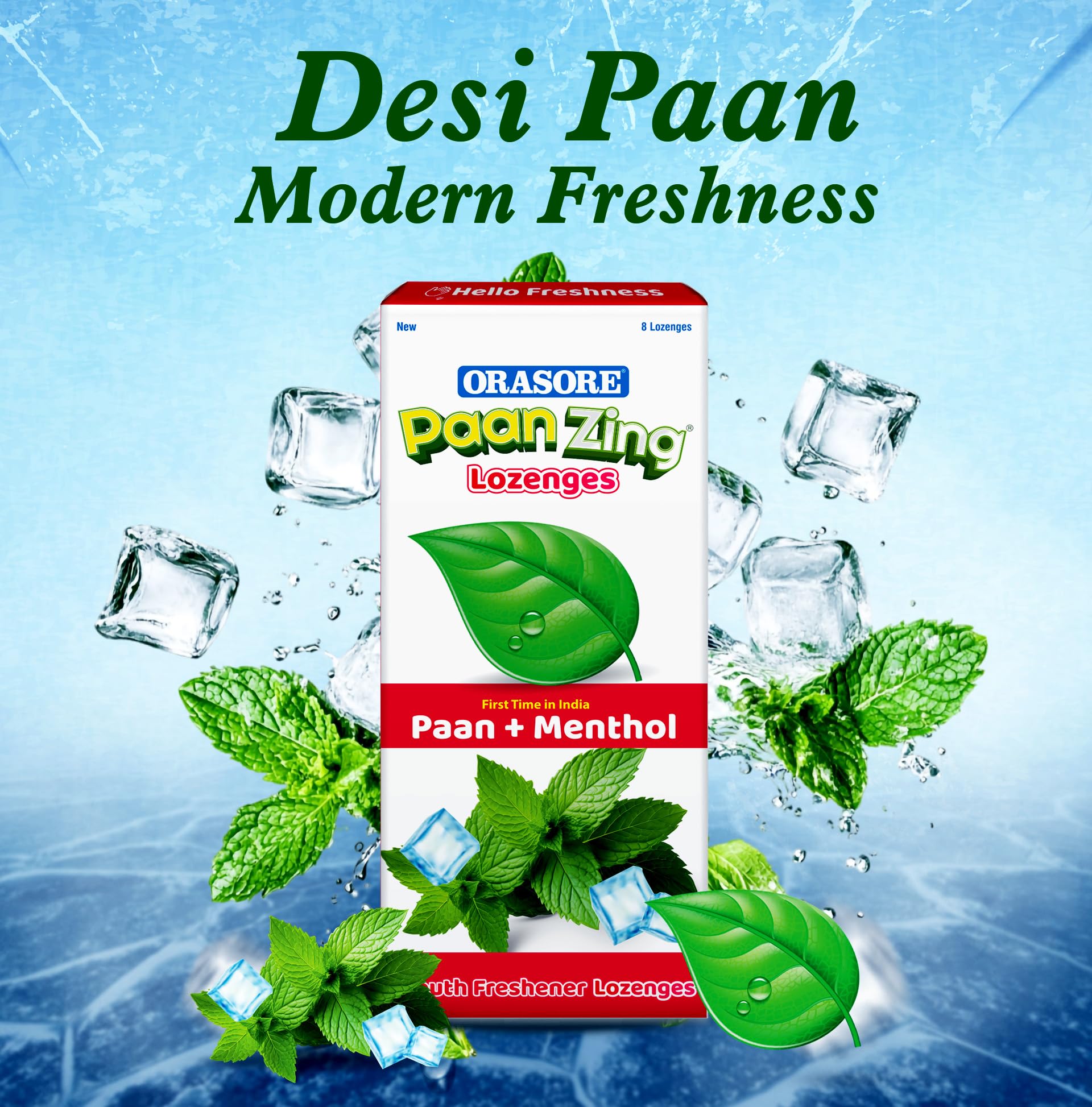 Orasore PaanZing Lozenges | First Time in India Paan + Menthol Mouth Freshener | Instant Fresh Breath | 8 Lozenges (Paan Zing, Pack of 3) 4