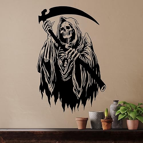Grande de Vinilo calcomanía decorativo para pared Grim Reaper Horror Arte Pegatinas de mural (442ig)