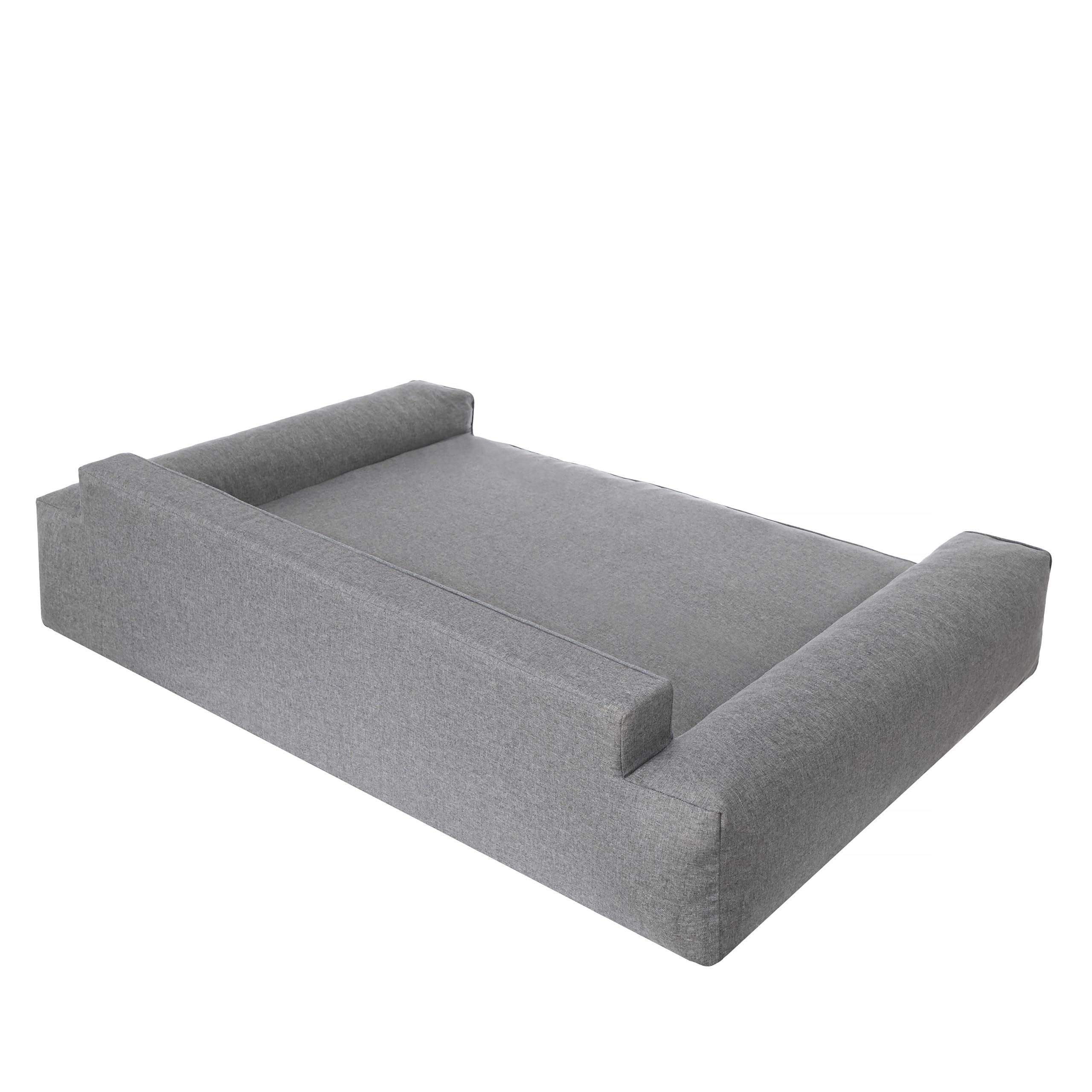 PillowPrim Hundebett, Haustiermatratze, Katzenbett, Hundekissen, Hundekorb, Hundesofa, Liegeplatz für Hund, Orthopädische, Asche, 55 cm, Anthrazite, 78x53 cm