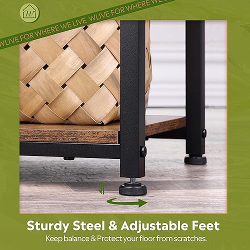 Miniatura 6 de WLIVE Juego de 2 mesas auxiliares para sala de estar, mesa auxiliar pequeña para dos, mesa auxiliar estrecha para dormitorio, oficina en casa,