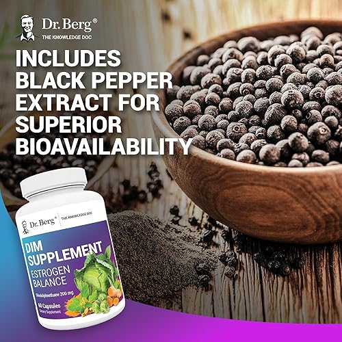 Miniatura 7 de Dr. Berg DIM Suplemento de equilibrio de estrógeno - Suplemento de estrógeno original para mujeres con diindolilmetano para síntomas menstruales y