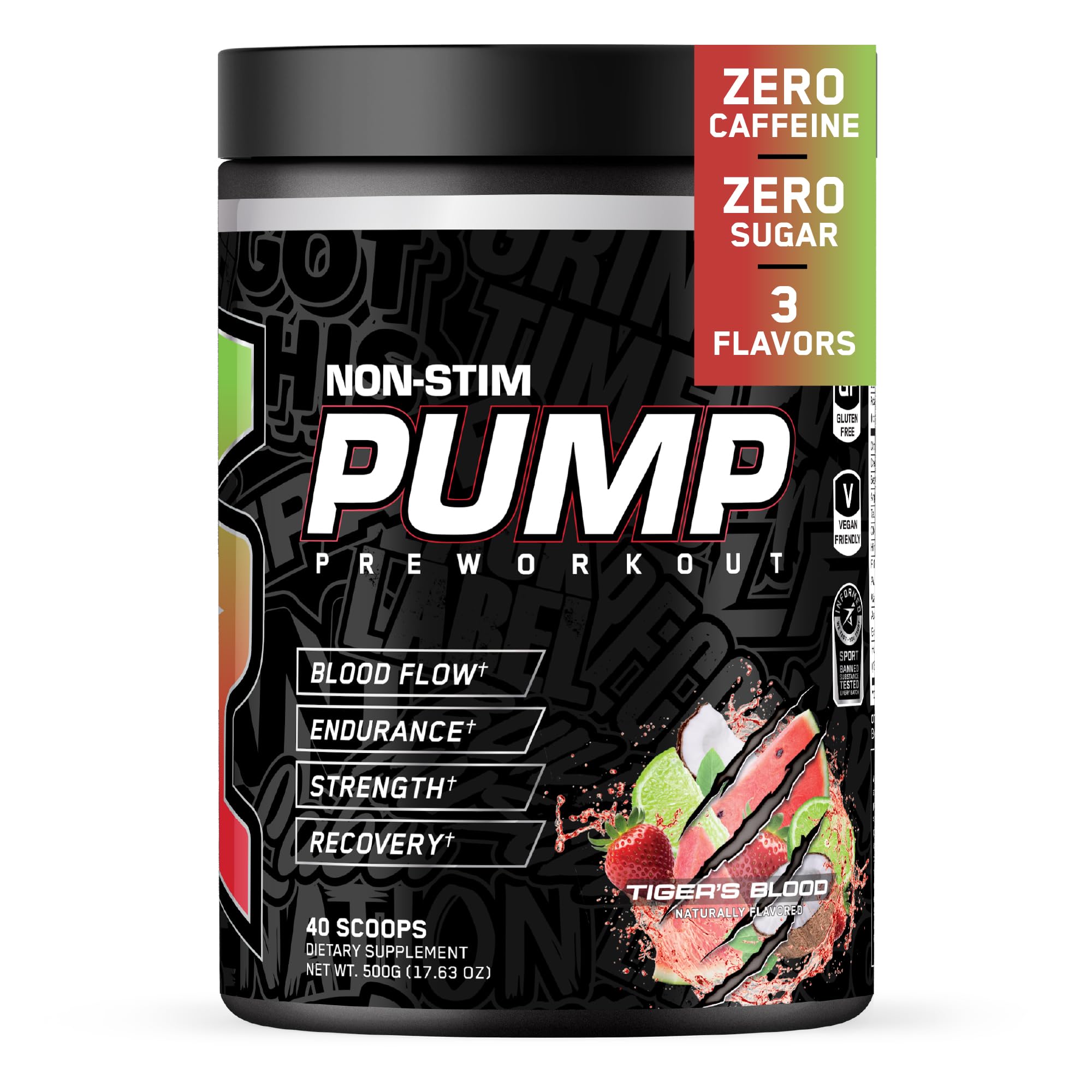 All Black Everything Non Stim Pre-Workout | Preworkout Energy Drink Mix | Caffeine Free | Creatine, Beta Alanine & Citrulline | Energy Supplement for Men & Women | Sour Gummy Bear | 40 Servings — Amazon image 7