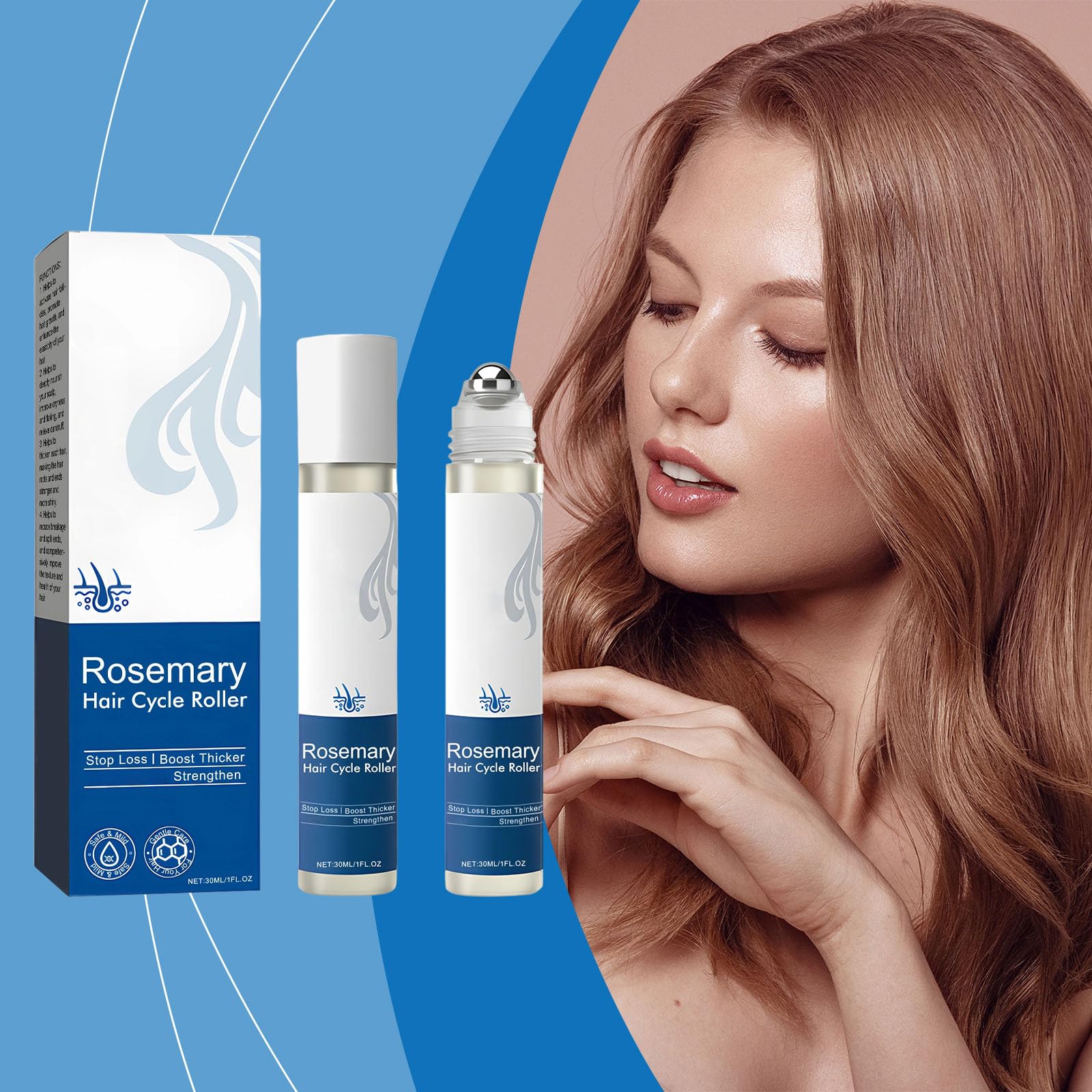 3 unidades de suero avanzado de crecimiento del cabello, romero, para mujeres y hombres, promueve la salud del cuero cabelludo y fortalece las raíces del cabello, cuidado profundo
