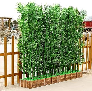 10 Pack 4ft Artificial Bamboo Trees, Fake Bamboo, Privacy Plants with Si...