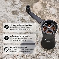 Vista 2 de MiiR Nuevo molinillo manual estándar, molinillo de café manual, molienda de precisión, seis ajustes ajustables, rebabas de acero inoxidable