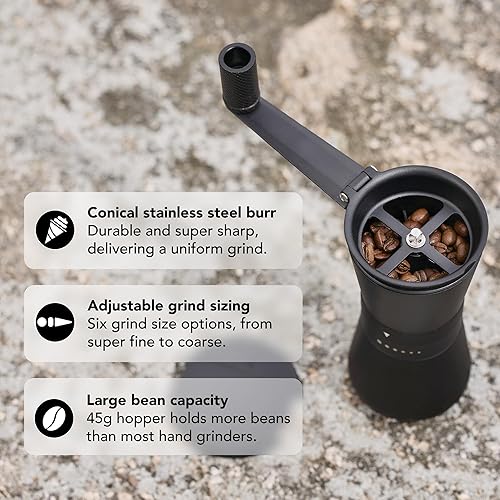 Miniatura 2 de MiiR Nuevo molinillo manual estándar, molinillo de café manual, molienda de precisión, seis ajustes ajustables, rebabas de acero inoxidable