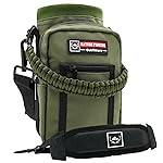 NATURE PIONEOR Water Bottle Holder with Adjustable Strap - 25/32/40oz Insulated Water Bottle Carrier Sling Sleeve with Paracord Handle & 2 Storage Pockets, Hiking, Camping, Gym