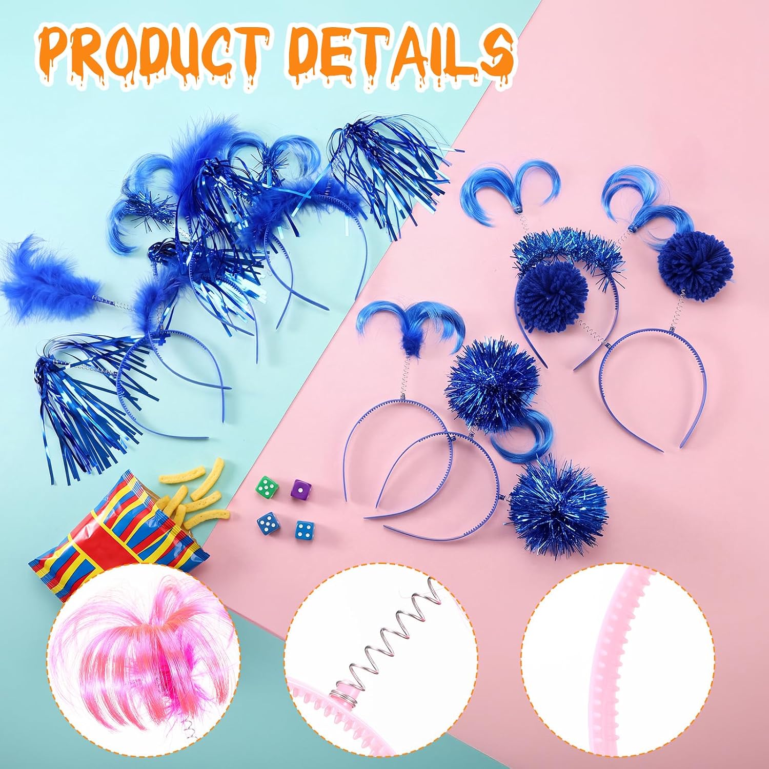 30 Pcs Halloween Pom Pom Headband Spirit Party Hats