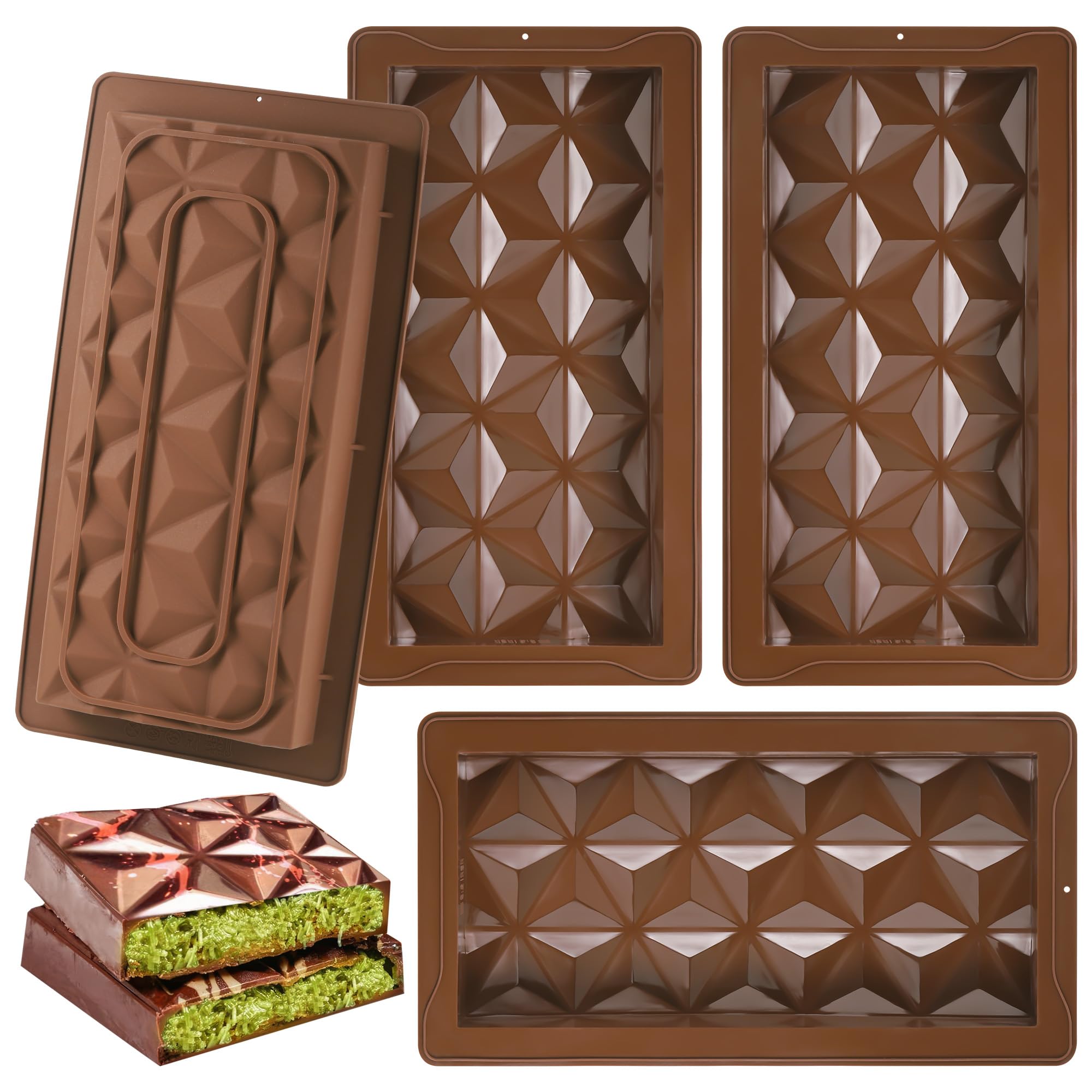 Stampo Silicone Per Barrette - 4 Pezzi Riutilizzabili Per Cioccolato, Dolci E Energy Bar