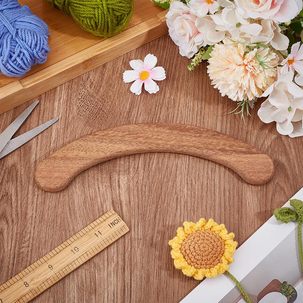 BENECREAT Moldeador de Sombreros Resistente de Nogal, Juego de Herramientas Genéricas para Hacer Sombreros de 200x34x9mm, Extractor de Madera Marrón Coco para Sombreros de Vaquero, Fedora