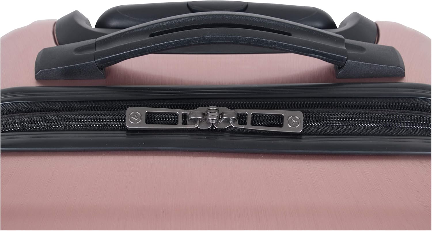 Heritage Travelware Charter Park 20in Lightweight Colorblock Hardside Expandable 4-wheel Spinner Carry-On Suitcase, Rose Gold/Black