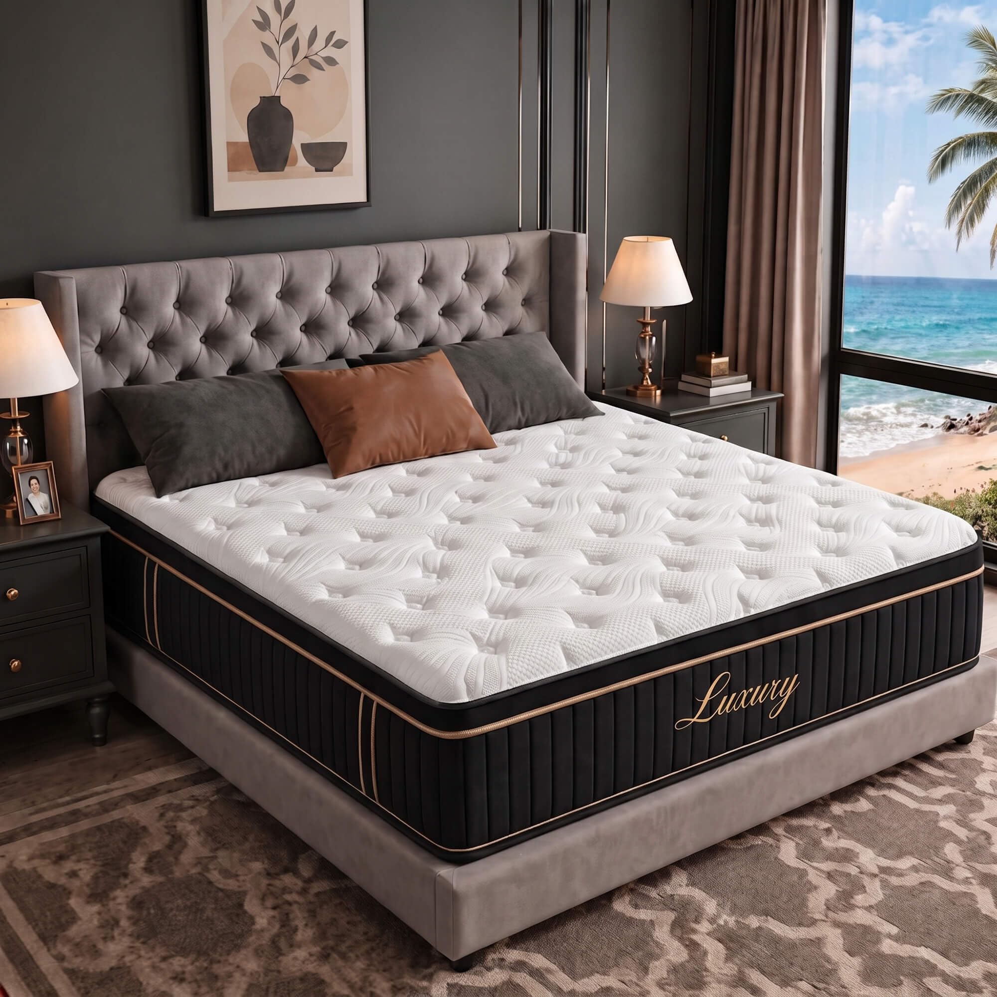 King 12 Inch Hybrid Mattress in a Box, Medium Plush, 7-Zone Pocket Coils