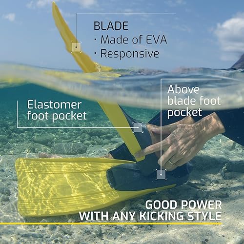 Miniatura 4 de Aletas familiares eternas para snorkel y buceo | CLIO made in Italy by Cressi: calidad desde 1946 Negro -,Amarillo