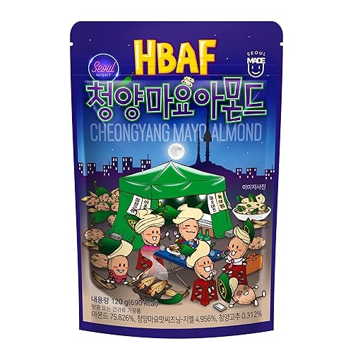 Miniatura 9 de Official Gilim HBAF Nuez de almendra sazonada coreana  Escuela, trabajo, refrigerio de viaje  Snacks asiáticos (mantequilla de miel, wasabi, pollo