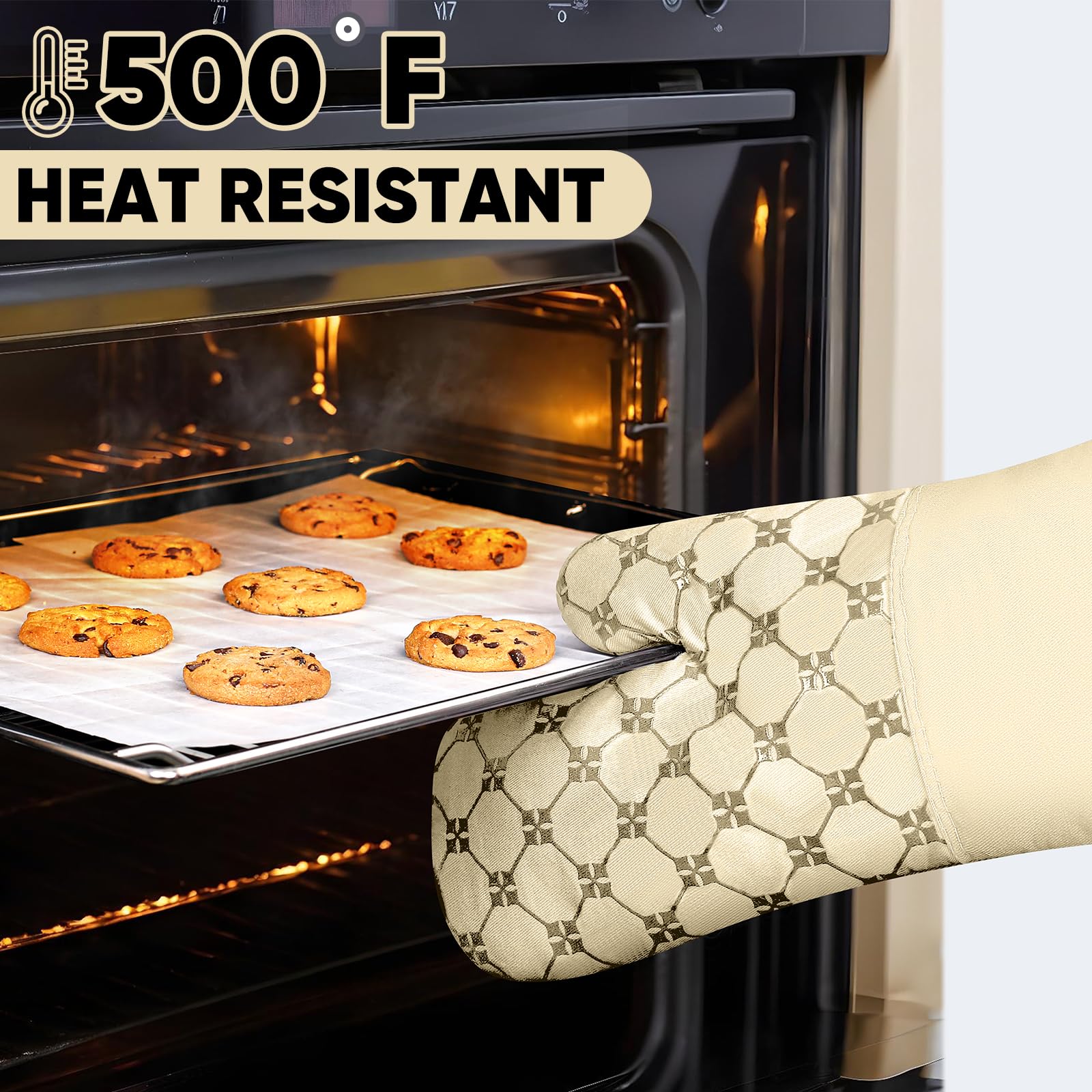 Juego de 12 manoplas de horno, paños de cocina con soportes para ollas, juegos de toallas de cocina, guantes de horno, almohadillas para ollas, resistentes al calor, 500 grados, con superficie de