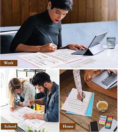 Miniatura 6 de Cuaderno de papel cuadriculado, cuaderno de espiral de 8.5 x 11 pulgadas, cuadernos de cuadrícula grande A4 para mujeres y hombres, papel gráfico de