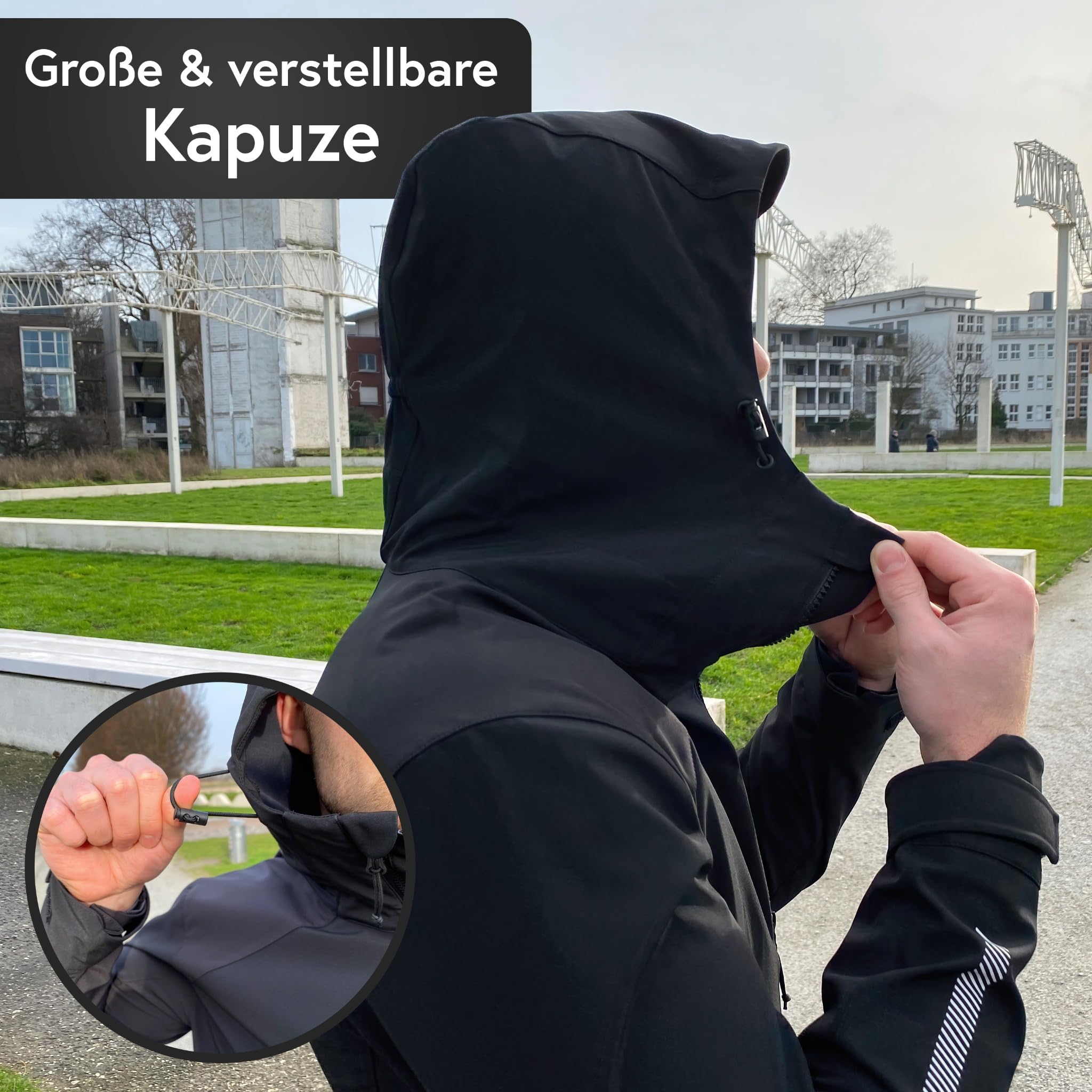 Valkental® Reflektierende Funktionsjacke [Das Original] - Herren - Wasserabweisend & Winddicht | Doppel Reißverschluss | Geeignet als Laufjacke, Fahrradjacke & Übergangsjacke | VERTEX Jacke