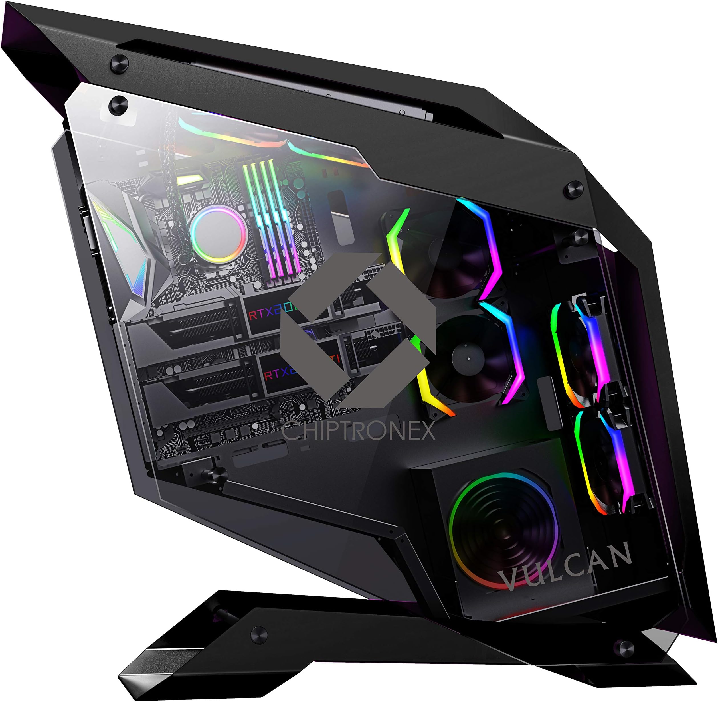 CHIPTRONEX Vulcan RGB Mid Tower Cabinet with Tempered Panel USB 3.0