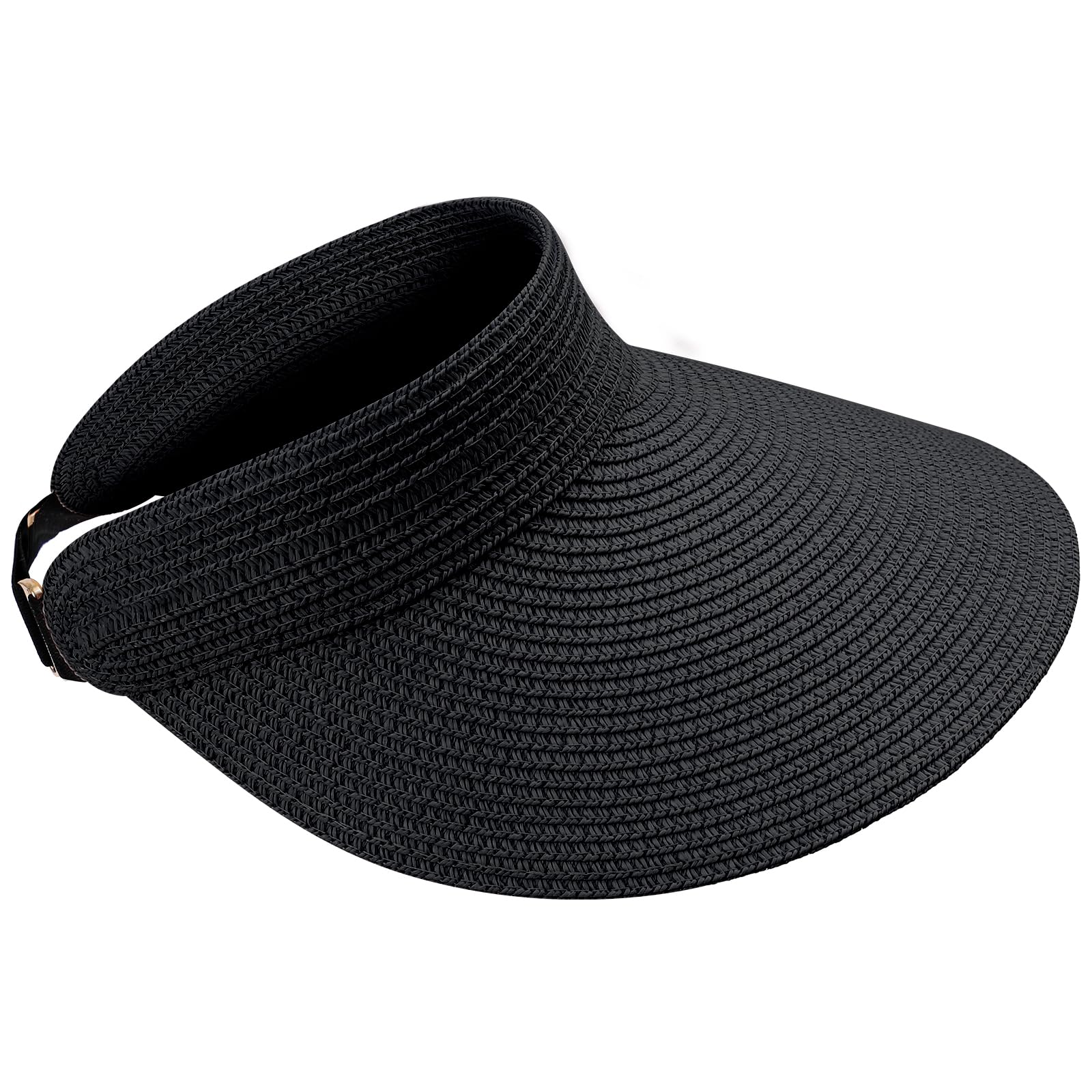 MK MATT KEELY Visera Mujer Paja Sombrero Playa Verano Plegable Sombrero para el Sol de ala Ancha