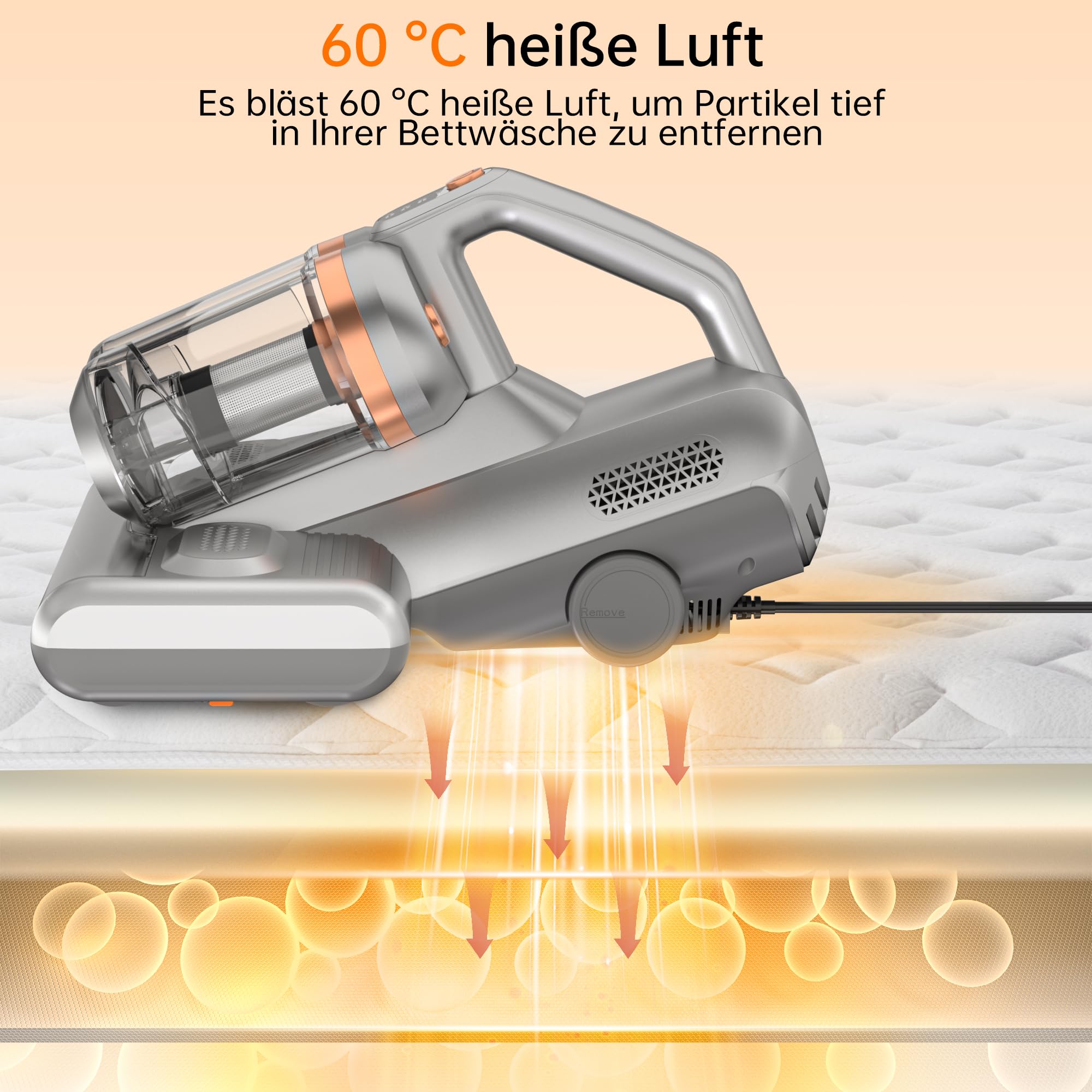 Milbensauger für Matratzen 16Kpa UV-Licht Hochleistungs-Staubsauger 99,9% Milbenentfernung