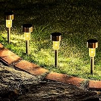 Vista 8 de GIGALUMI - Paquete de 24 luces solares para camino al aire libre, luces solares para exteriores resistentes al agua, iluminación de paisaje LED
