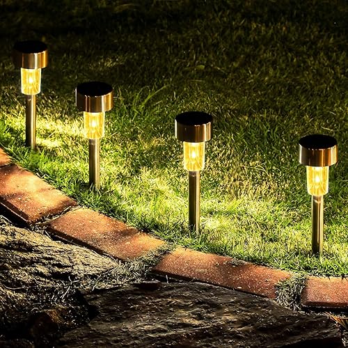 Miniatura 8 de GIGALUMI - Paquete de 24 luces solares para camino al aire libre, luces solares para exteriores resistentes al agua, iluminación de paisaje LED