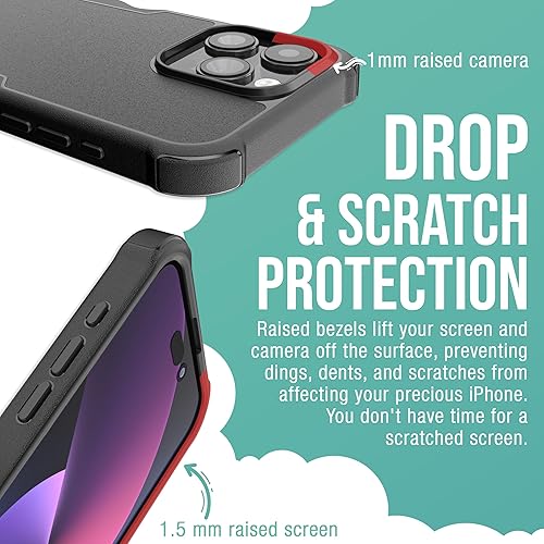 Miniatura 4 de Smartish Funda magnética protectora para iPhone 15 Pro Max, Gripzilla compatible con MagSafe, funda de armadura de agarre resistente y resistente