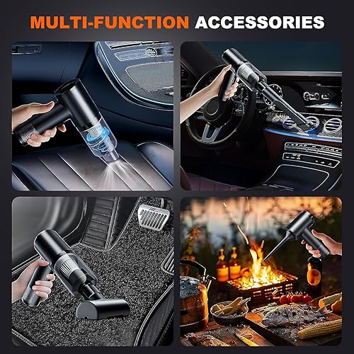 Miniatura 3 de Aspiradora de mano para automóvil, aspiradora inalámbrica para automóvil con la mejor succión de 10000 PA, plumero de aire 2 en 1 y aspiradora,