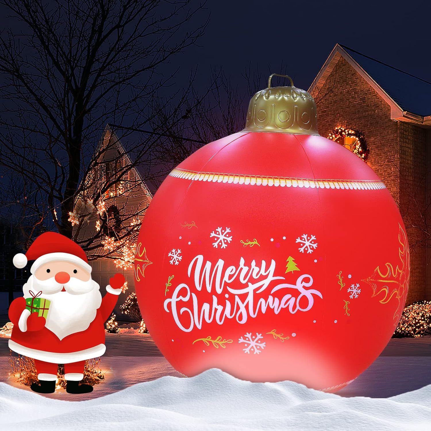 24 Inch Light up Christmas Decorations, AJEE Inflatable Light Up Christmas Decor