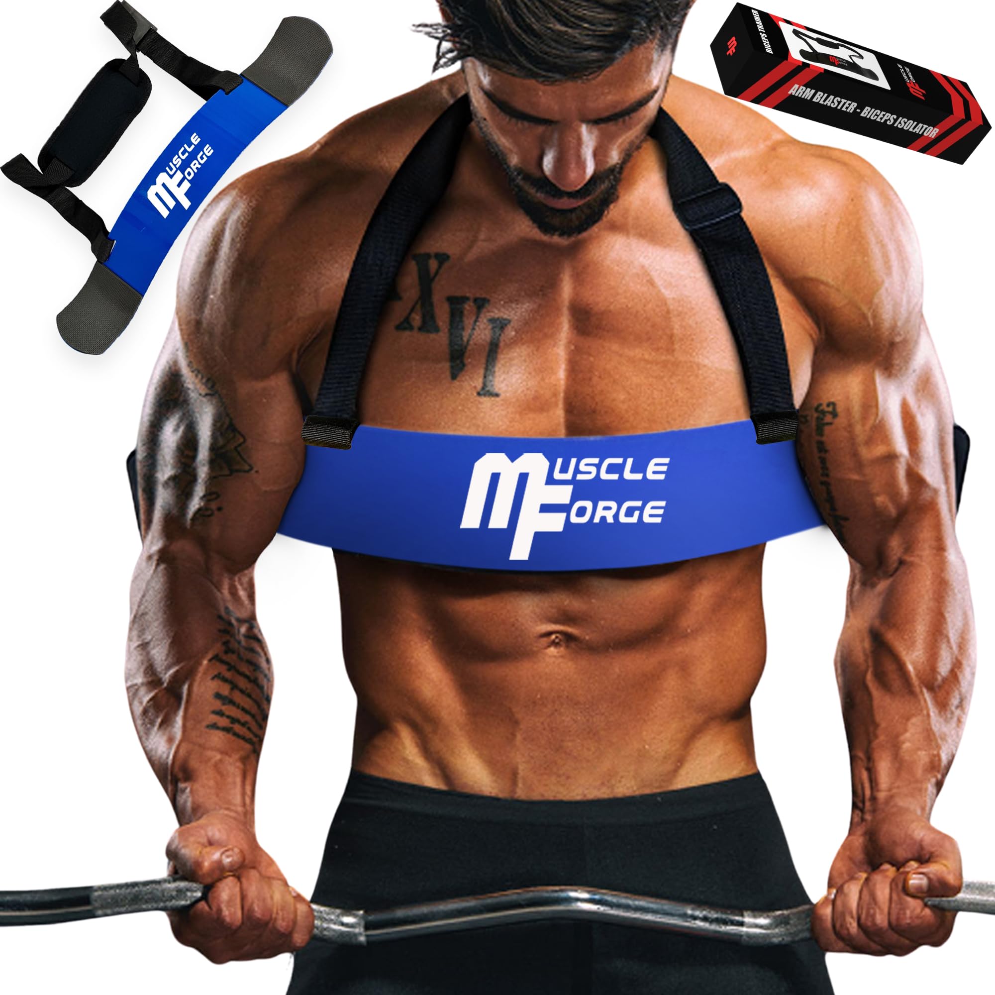 MuscleForge Arm Blaster, Biceps Trainer, Biceps Isolator for optimal isolation of the biceps and arm muscles, Biceps Blaster for Bodybuilding & Weightlifting