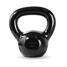 CAP Barbell Black Enamel Coated Cast Iron Kettlebell, 15 lb