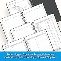 Vista 7 de Blue Sky Undated Daily Planner, Flexible Cover, Twin-Wire Binding, 5.5" x 8.5", Passages