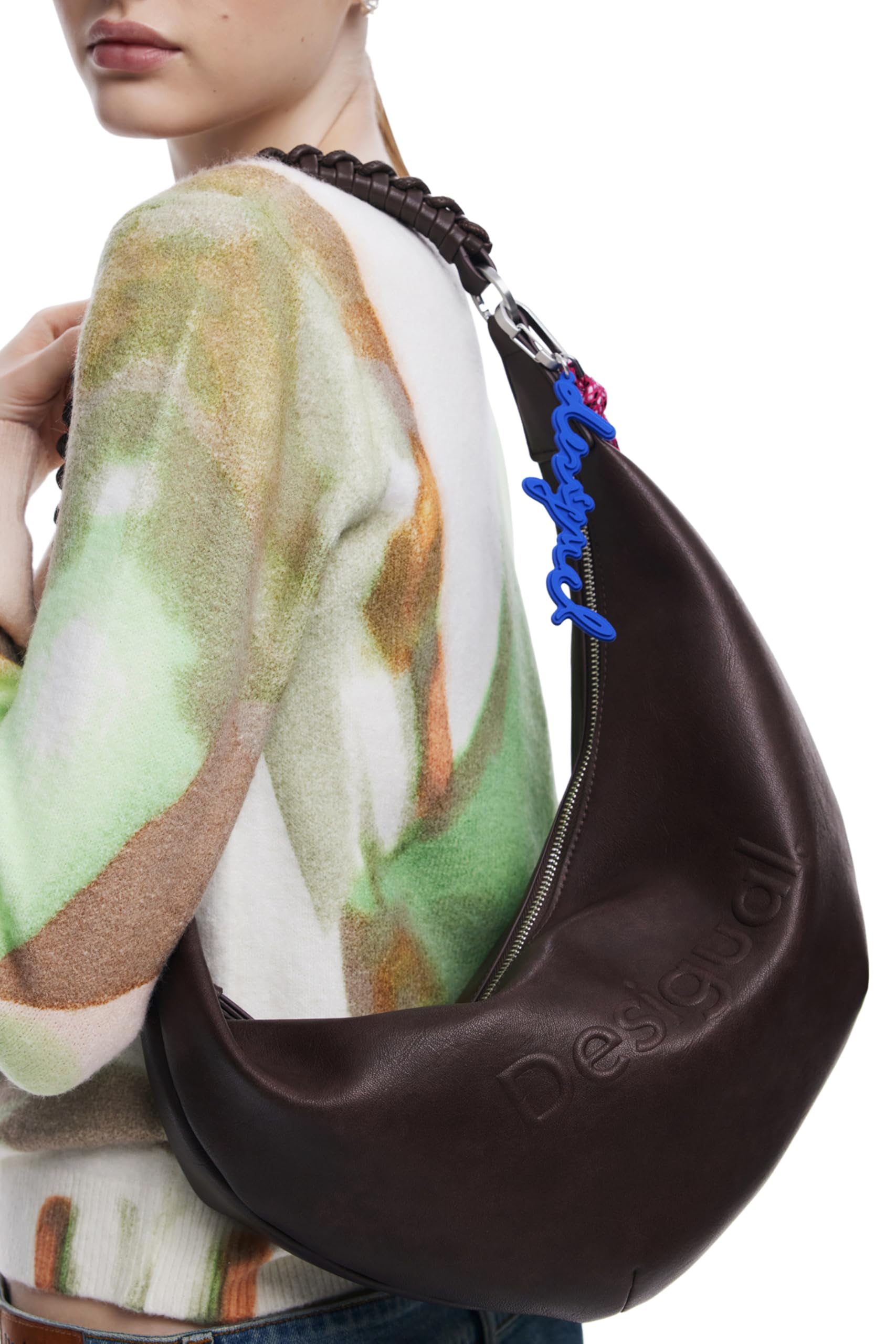 Desigual bolso bandolera bolso de hombro Zante Half Logo Crossbody Bag Chocolate marrón oscuro