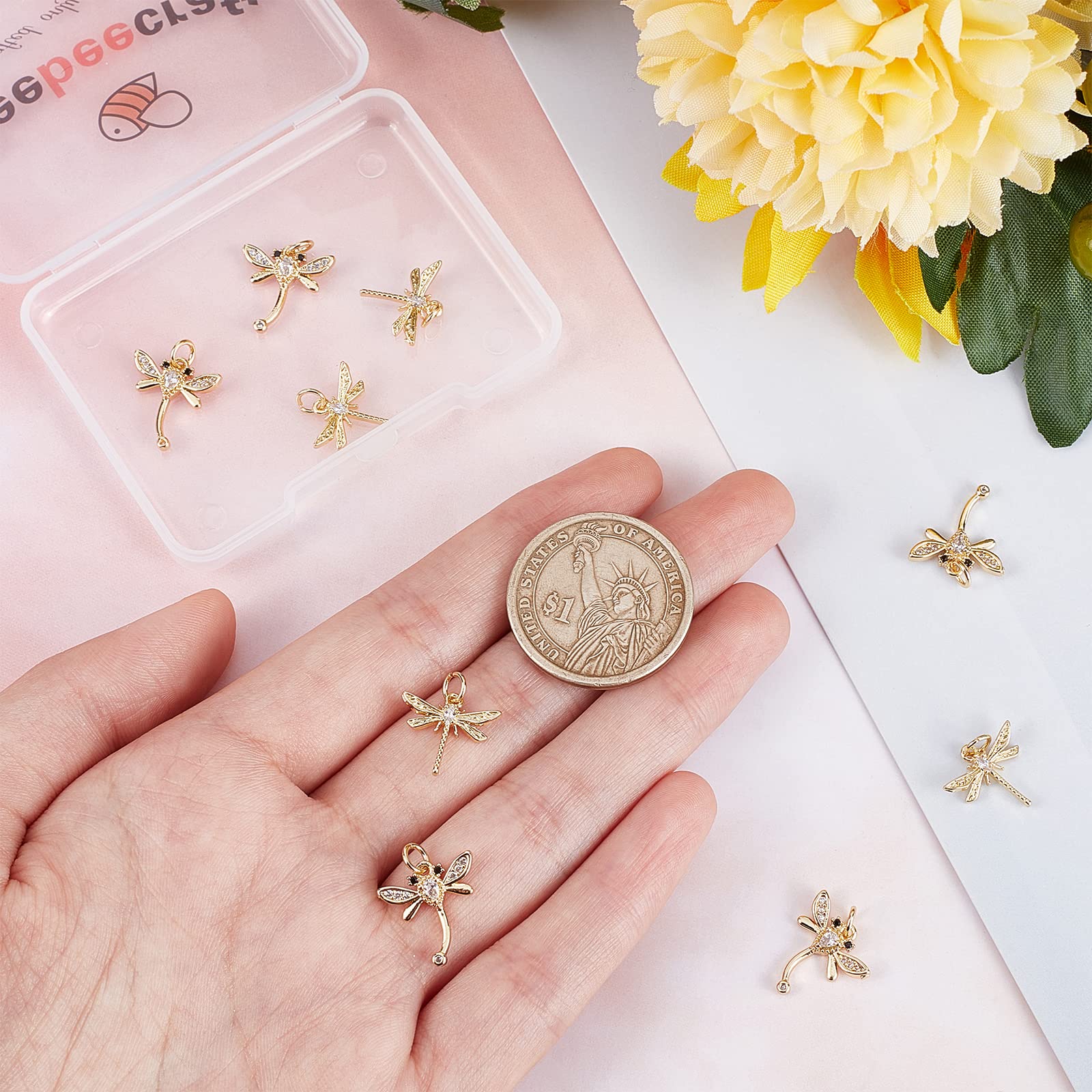 Beebeecraft Flugzeug Charms Set - 8 Stück 18K Vergoldet Für Schmuck