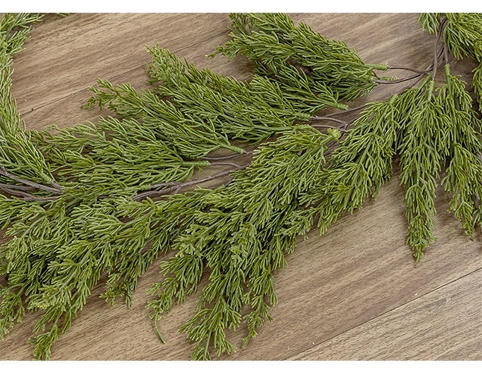 Girlanda Świąteczna Świąteczna Girlanda Ze Sztucznych Liści Cyprysu, Zielona Choinka, Dekoracja Kominka Girlanda Bożonarodzeniowa(270cm)