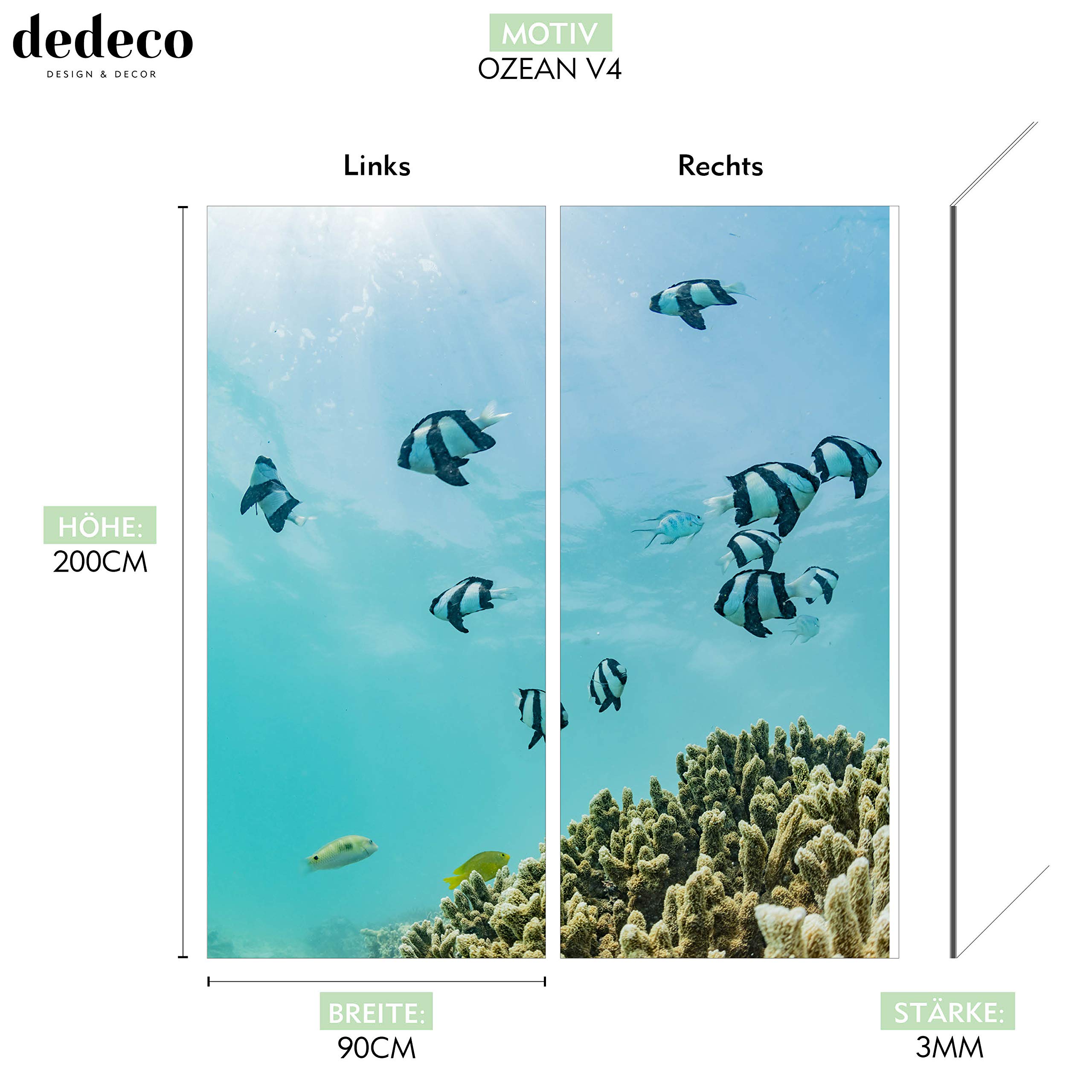 Dedeco Eck-Duschrückwand Wasserfest – Mit Fliesenoptik, 2x 90x200 Cm, Made In Germany, Einfach Zu Montieren