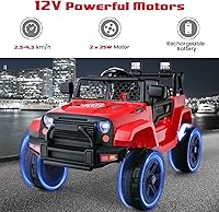 Vista 3 de OLAKIDS - Camioneta de paseo para niños, vehículo eléctrico de 12 V con control remoto, juguete a batería para niños pequeños con 2 velocidades