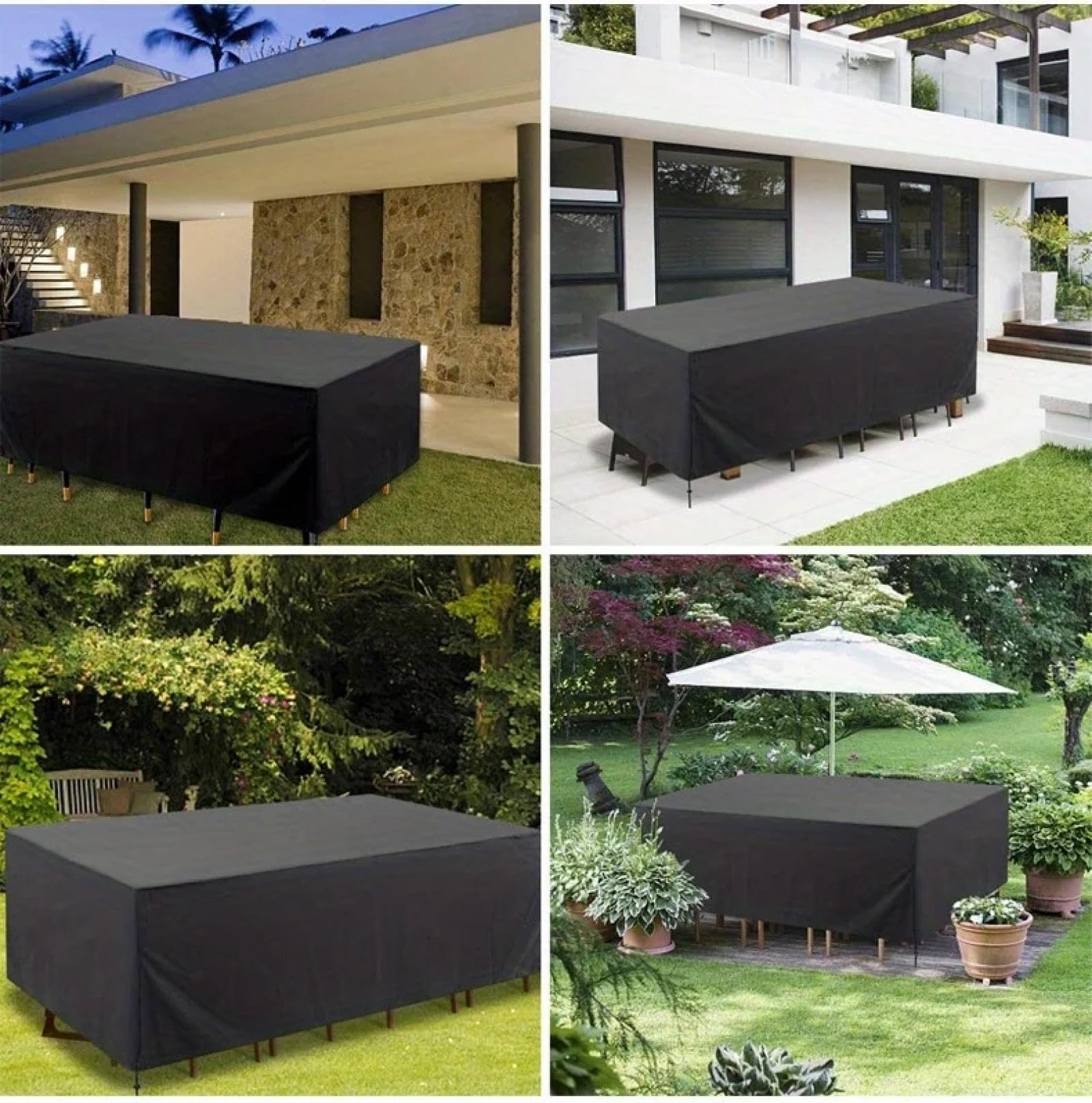 Housse table de jardin 150x150x75 imperméable pour protéger votre salon extérieur en hiver