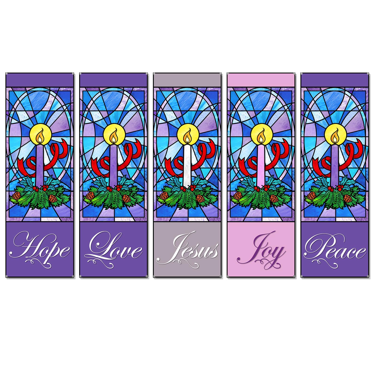 Bougies de l'Avent bannière pour raviver l'espoir et la joie dans l'église