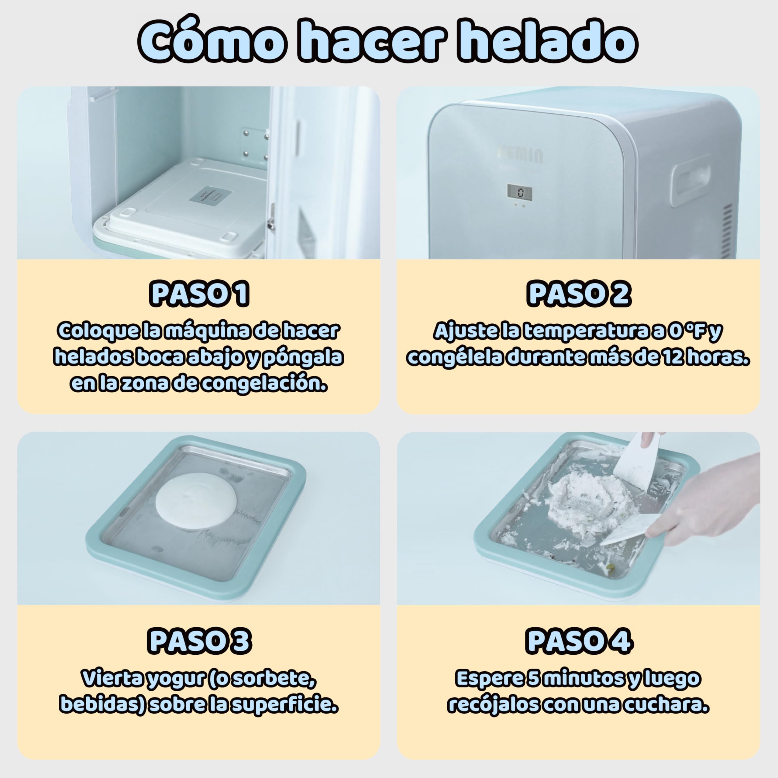 JoyMech Plancha para Hacer Helados, Plancha de Hacer Helados, Plancha para Hacer Ice Cream Rolls, Incluye 2 espátulas, Ideal para Preparar Helado Enrollado Casero y Yogur Helado (Verde)