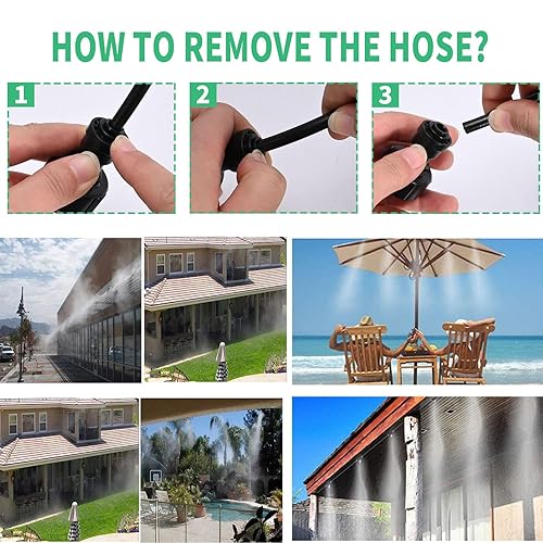 Miniatura 6 de Sistema de nebulización de 50 pies para enfriar el sistema de niebla al aire libre para patio exterior que produce niebla de agua en el patio