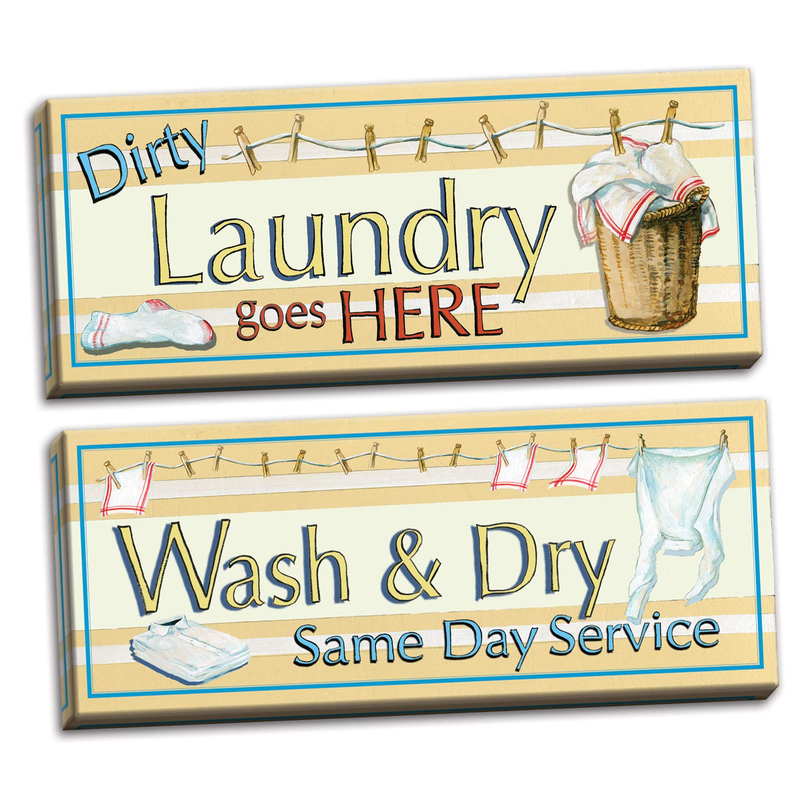 Amazon.com: Retro Dirty Laundry and Wash and Dry Signs