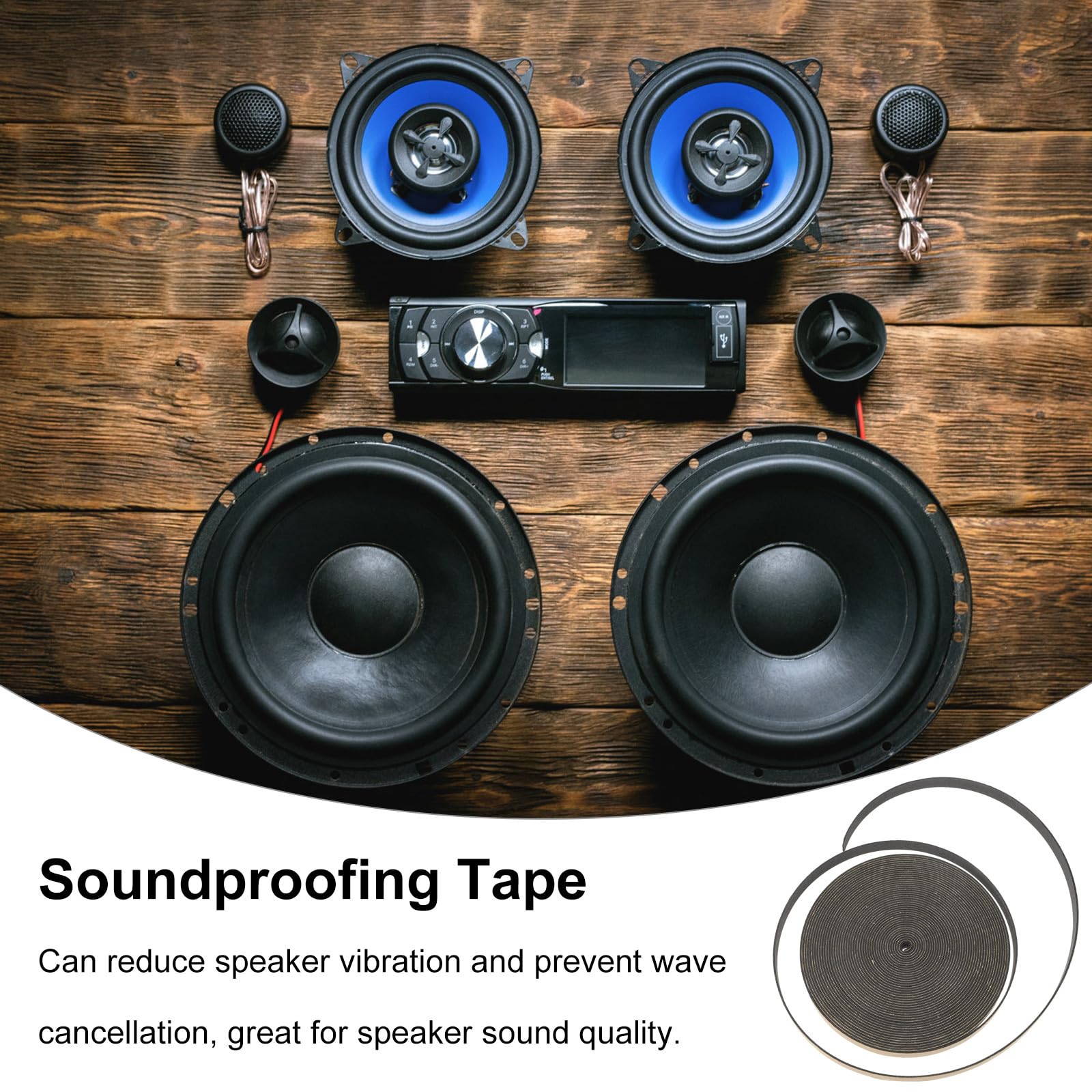 Nastro Sigillante per Altoparlanti 12 MM Striscia di Schiuma Adesivo per Guarnizione e Isolamento Acustico in Casse Audio e Altoparlanti Woofer