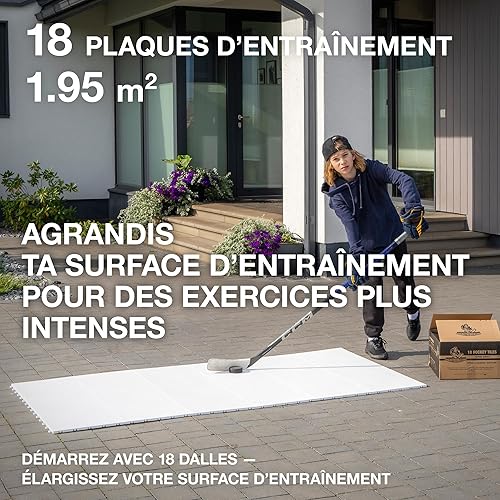 Miniatura 4 de Hockey Revolution My Puzzle - Azulejos de suelo duraderos, superficie de entrenamiento entrelazada para manipulación de palos, disparos, pases,