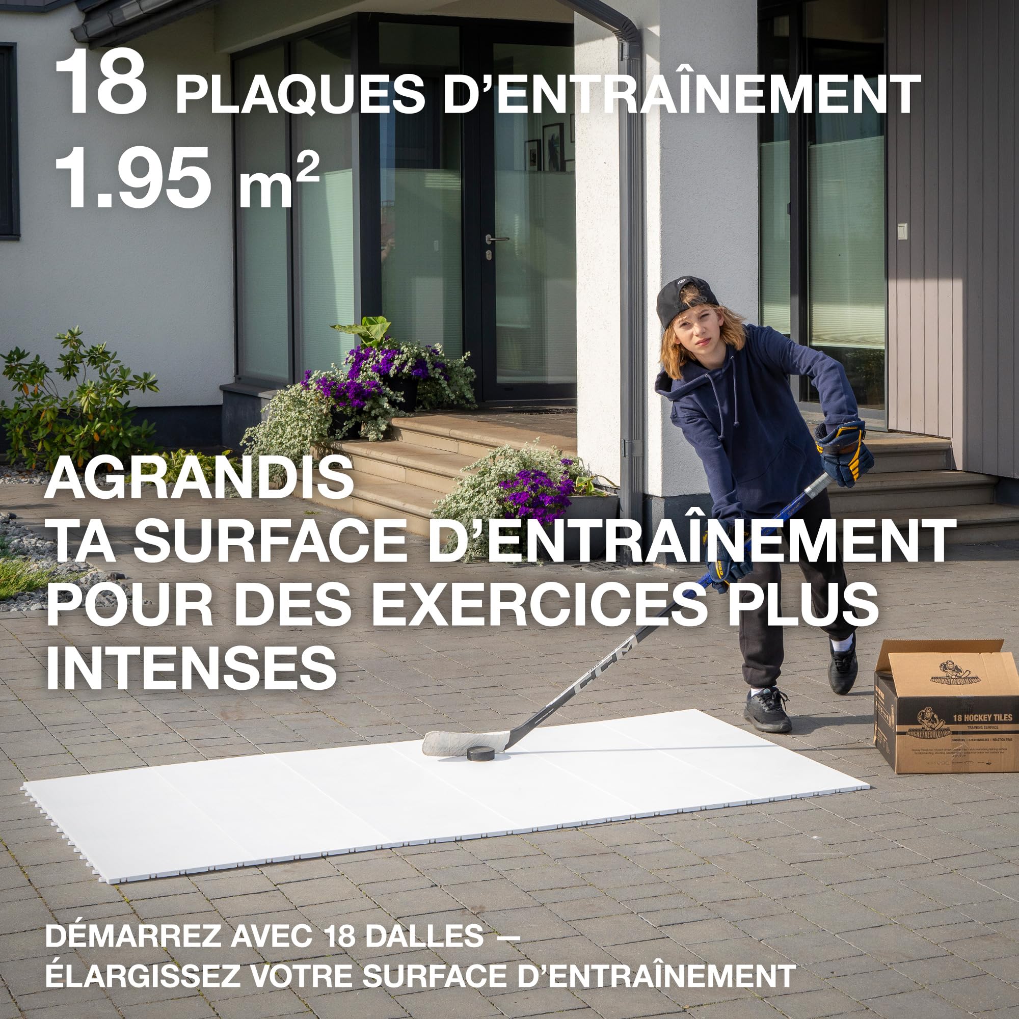 Hockey Revolution Dryland Baldosas de Suelo para Pegar Disparar Pasar Interior Exterior