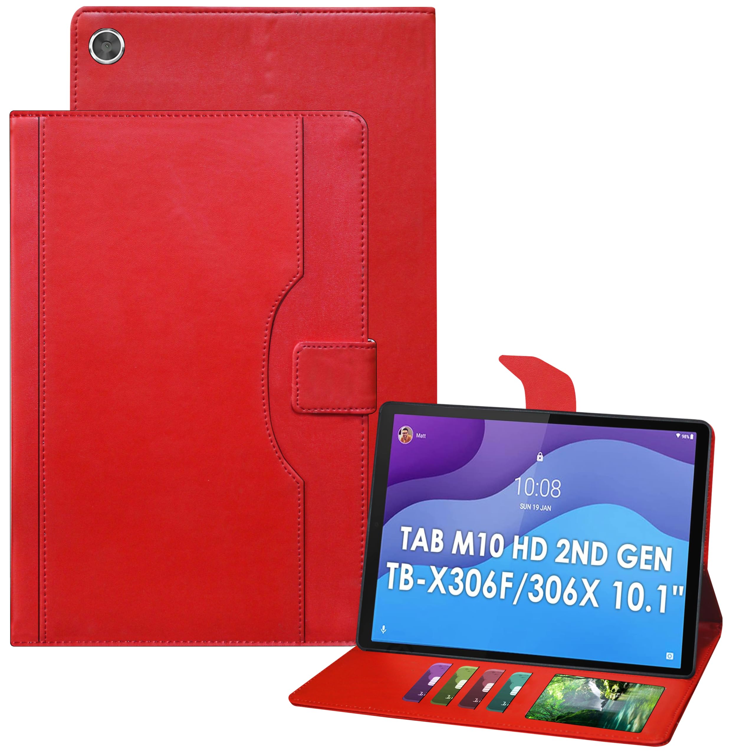 TGK Wallet Leather Flip Case Cover for Lenovo Tab M10 HD 2nd Gen TB-X306X / Smart Tab M10 HD 2nd Gen TB-X306F (Red) (B09PNN4KQ2) Amazon Price History, Amazon Price Tracker